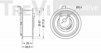 TREVI AUTOMOTIVE td1590 -  Натяжной ролик, ремень ГРМ